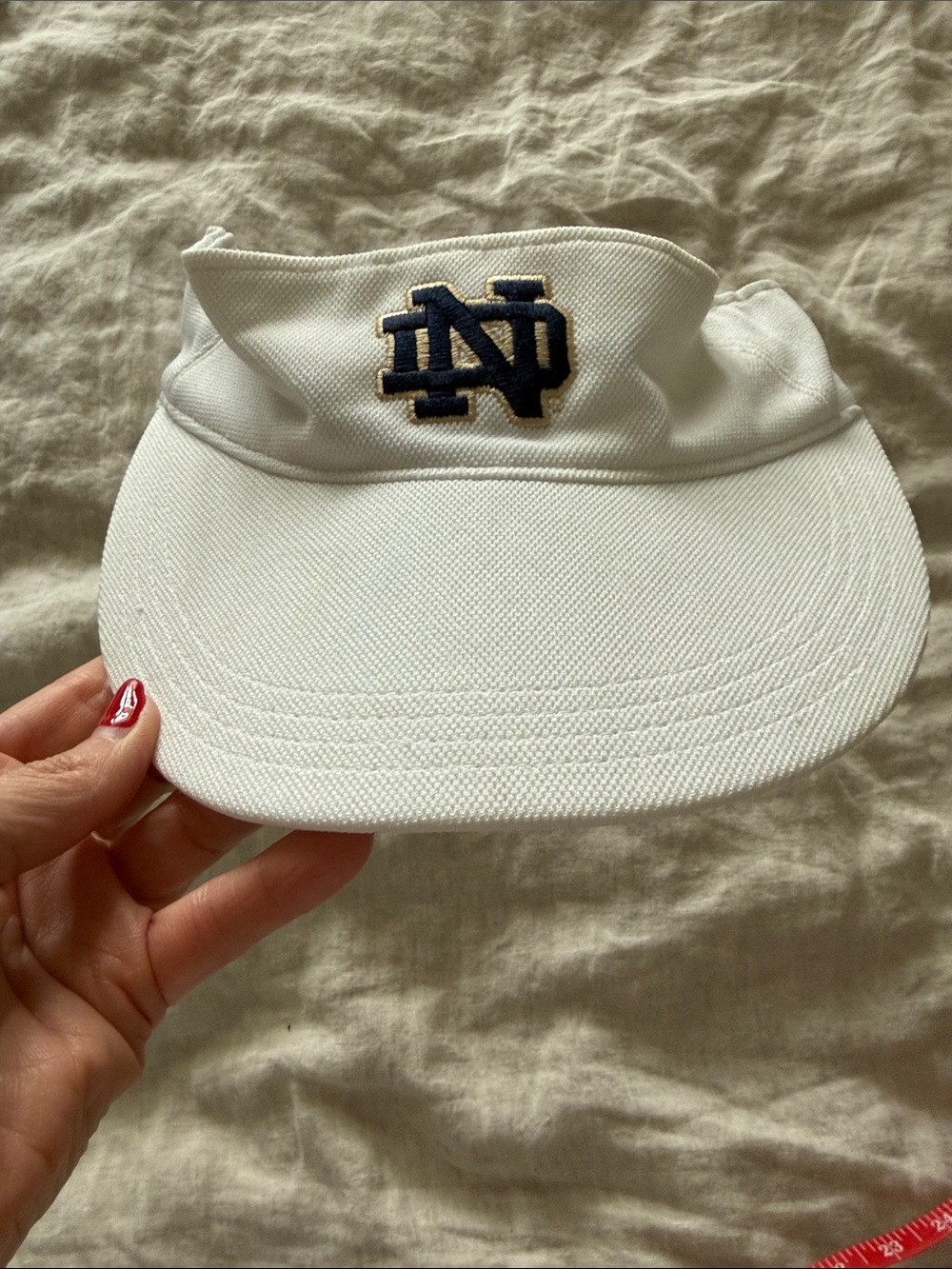 Under Armour White Visor with Navy and Gold Notre Dame Logo